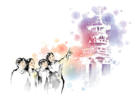 PSD 학생 전통 여자 교육 남자 문화 어린이 여행 일러스트 캘리그라피 붓터치 유물 사람 소녀 소년 여러명 성인 친구 여행객 교사 문화재 가리킴 경주 체험학습 체험 역사 스승의날 번짐 스승 제자 불국사 견학 다보탑 사제 수학여행 탐방 스쿨팩 국내일러스트 직업 기념일 다수 컨셉 관계 손짓 석탑 경상북도 랜드마크 파일형식 효과