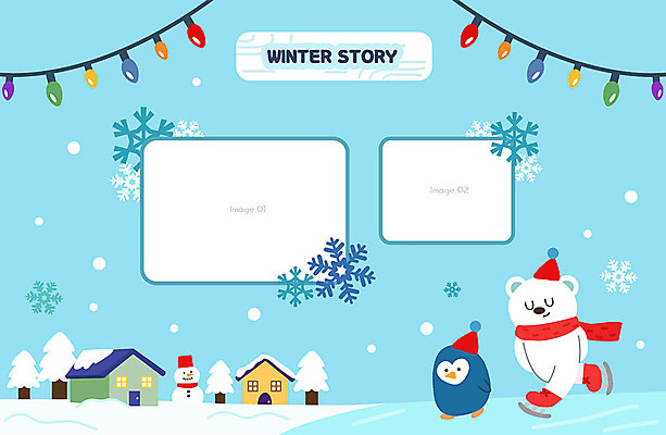 나무 동물캐릭터 두마리 겨울 일러스트 전구 눈사람 프레임 눈꽃 사람없음 파란색 귀여움 마을 스케이트 눈 눈송이 앨범 펭귄 북극곰 얼음판 프레임일러스트 국내일러스트 일러캐릭터 AI파일 자연요소 식물 동물 캐릭터 계절 스포츠용품 컬러 컨셉 2 곰 조류 날씨 눈_날씨 얼음 파일형식 벡터