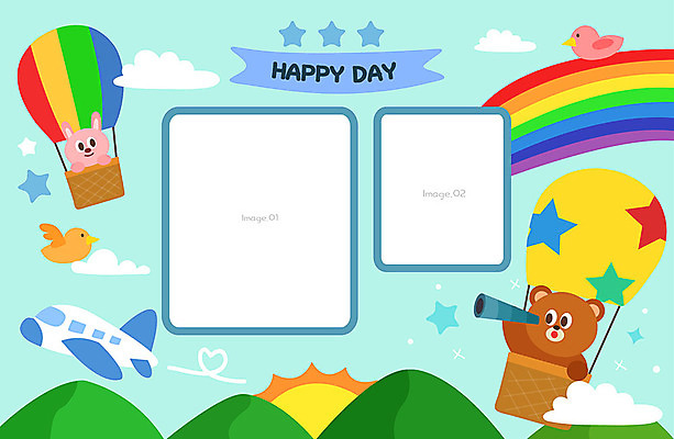 구름 별 동물캐릭터 무지개 여러마리 일러스트 곰 조류 산 비행기 프레임 사람없음 파란색 태양 귀여움 망원경 열기구 토끼 앨범 프레임일러스트 국내일러스트 일러캐릭터 AI파일 자연요소 동물 캐릭터 컬러 다수 컨셉 포유류 항공교통 대중교통 반려동물 파일형식 벡터