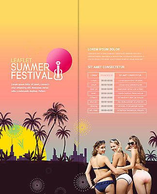 PSD 서양인 외국인 템플릿 표지디자인 북디자인 출판디자인 여자 내지 리플렛 2단접지 북커버 불꽃놀이 팜플렛 20대 세명 여름 여름휴가 바캉스 비키니 야자수 축제 즐거움 성인여자만 이미지템플릿 나무 계절 수영복 감정 놀이 휴가 사람 인종 청년 여자만 성인만 파일형식 여름_계절