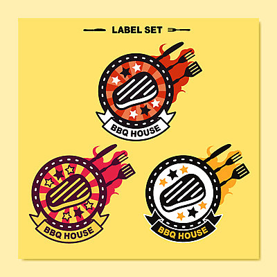 별 포크 스티커 일러스트 스테이크 사람없음 세트 노란색 라벨 나이프 바비큐 심볼 뒤집개 국내일러스트 AI파일 자연요소 식기 음식 컬러 주방용품 프레임 서양음식 칼 파일형식 벡터