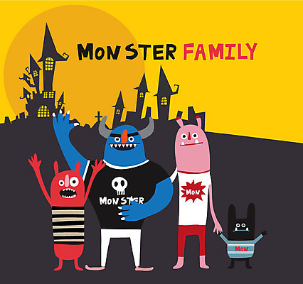 캐릭터 행복 일러스트 가족 상상 사람없음 즐거움 요괴 몬스터 국내일러스트 일러캐릭터 AI파일 감정 관계 파일형식 벡터