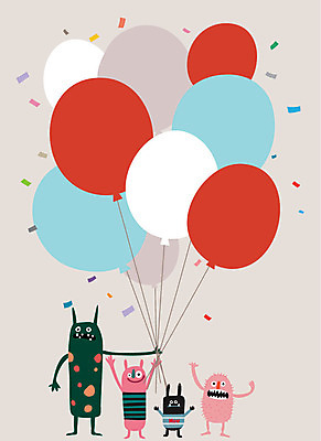 캐릭터 행복 일러스트 상상 사람없음 파티 축제 즐거움 풍선 요괴 몬스터 국내일러스트 일러캐릭터 AI파일 감정 이벤트 파일형식 벡터