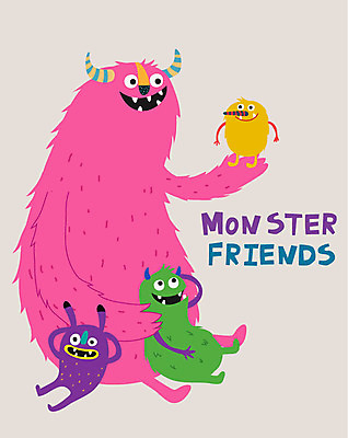 캐릭터 행복 일러스트 가족 상상 사람없음 친구 즐거움 요괴 몬스터 국내일러스트 일러캐릭터 AI파일 감정 관계 파일형식 벡터