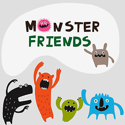 캐릭터 행복 일러스트 상상 사람없음 친구 즐거움 요괴 몬스터 국내일러스트 일러캐릭터 AI파일 감정 관계 파일형식 벡터