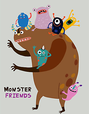 캐릭터 행복 일러스트 상상 사람없음 친구 즐거움 요괴 몬스터 국내일러스트 일러캐릭터 AI파일 감정 관계 파일형식 벡터