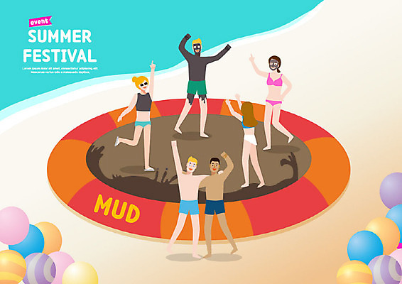 서양인 외국인 여자 남자 행복 바다 흑인 일러스트 휴가 휴식 사람 이벤트 여러명 성인 해변 여름 여름휴가 바캉스 비키니 야외활동 축제 즐거움 풍선 해변축제 휴가철 보령 지역축제 여름축제 머드축제 대한민국축제 국내일러스트 AI파일 계절 수영복 감정 다수 컨셉 인종 충청남도 파일형식 벡터 여름_계절