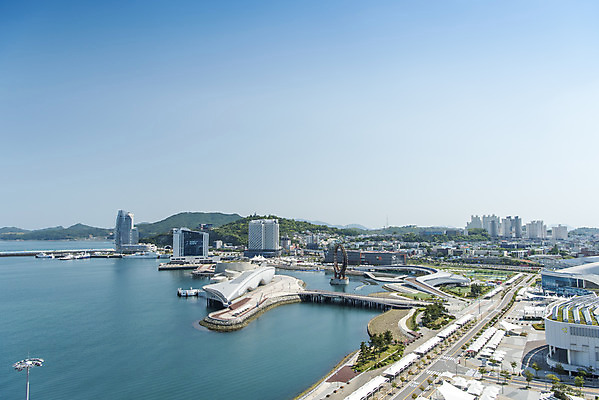 포토 JPG 주간 바다 하늘 한국 풍경 사람없음 야외 맑음 여수 전경 여수엑스포 국내포토 자연요소 아시아 날씨 전라남도 엑스포 파일형식 탑뷰