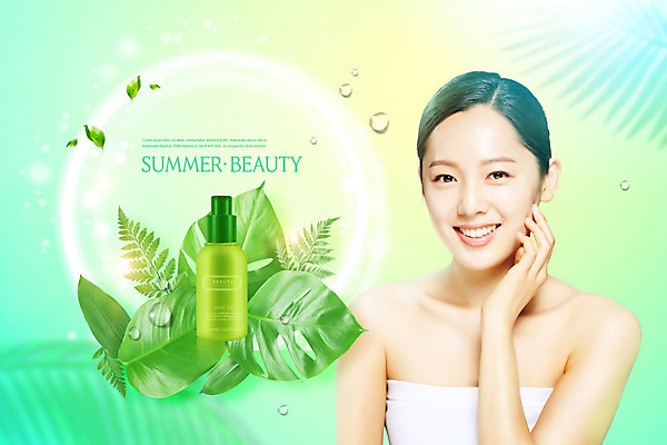 PSD 나무 편집이미지 여자 나뭇잎 한명 사람 상반신 20대 성인 앞모습 초록색 여름 뷰티 화장품 한국인 시원함 피부관리 의료성형뷰티 성인여자한명만 뷰티템 이미지편집 식물 1 계절 뷰포인트 컬러 잎 동양인 청년 합성어 여자한명만 성인여자만 파일형식