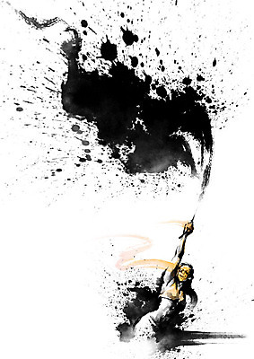 PSD 여자 일러스트 캘리그라피 응원 붓터치 흑백 한명 들기 사람 성인 노란색 파이팅 힘 기쁨 깃발 번짐 열정 격려 힘찬 성인여자한명만 국내일러스트 1 감정 컬러 컨셉 모션 촬영기법 여자한명만 성인여자만 파일형식 효과