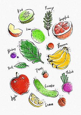 PSD 웰빙 다이어트 채소 과일 일러스트 방울토마토 오이 바나나 건강 키위 사람없음 건강관리 신선 사과 레몬 자몽 유기농 블루베리 라임 웰빙라이프 바질 로즈메리 비트 국내일러스트 라이프스타일 토마토 관리 허브 파일형식