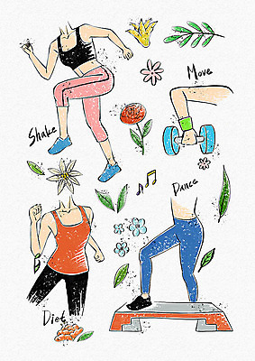 PSD 식물 웰빙 꽃 다이어트 음표 일러스트 건강 사람 신체부위 운동복 운동 건강관리 운동기구 헬스 스트레칭 아령 다리 춤 허브 허리 팔 웰빙라이프 국내일러스트 라이프스타일 기호 옷 음악 문화예술 관리 파일형식