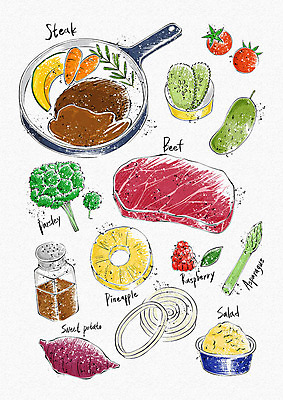 PSD 웰빙 음식 다이어트 일러스트 식재료 방울토마토 양파 오이 파슬리 건강 스테이크 사람없음 건강관리 샐러드 소고기 신선 프라이팬 파인애플 유기농 아스파라거스 피클 고구마 후추 웰빙라이프 건강식품 건강식 국내일러스트 라이프스타일 토마토 채소 과일 주방용품 뿌리채소 서양음식 관리 육류 향신료 열대과일 절임 파일형식