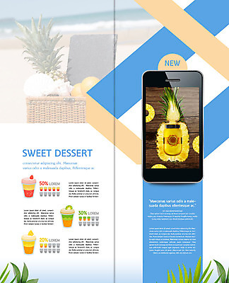 PSD 템플릿 표지디자인 북디자인 출판디자인 내지 음료 리플렛 바다 2단접지 북커버 나뭇잎 디저트 이벤트 팜플렛 사람없음 여름 파란색 스마트폰 바구니 카페 달콤 시원함 파인애플 이미지템플릿 계절 음식 컬러 잎 과일 핸드폰 스마트기기 상점 맛 열대과일 파일형식