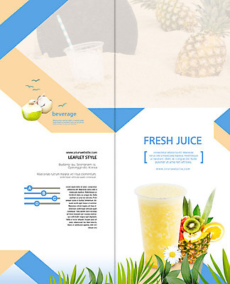 PSD 템플릿 표지디자인 북디자인 출판디자인 표지 음료 리플렛 2단접지 북커버 과일 나뭇잎 디저트 이벤트 팜플렛 사람없음 여름 파란색 모래사장 카페 달콤 시원함 파인애플 열대과일 코코넛 코코넛주스 파인애플주스 이미지템플릿 계절 음식 바다 컬러 잎 상점 주스 맛 과일주스 파일형식