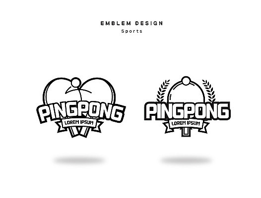 스티커 라인일러스트 일러스트 흑백 사람없음 세트 라벨 탁구채 탁구 심볼 탁구공 월계수 국내일러스트 AI파일 공 프레임 촬영기법 구기 라켓 탁구용품 파일형식 벡터