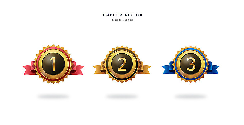 1 리본 스티커 2 일러스트 3 사람없음 세트 라벨 금색 메달 심볼 배지 국내일러스트 AI파일 컬러 프레임 상_상패 파일형식 벡터