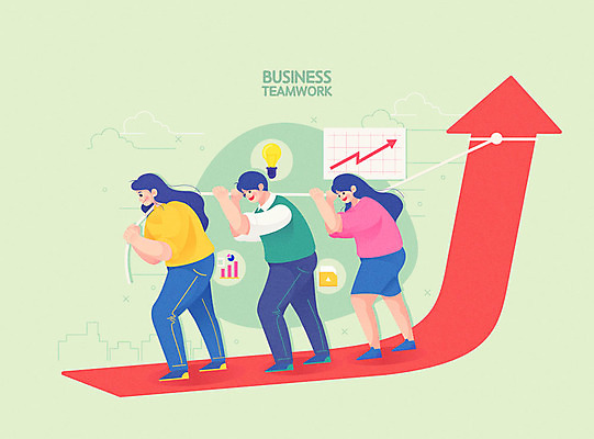 여자 남자 화살표 일러스트 회사 비즈니스 전구 회의 그래프 협력 아이디어 직장 사람 성인 초록색 직장인 비즈니스맨 비즈니스우먼 동료 상승 성공전략 성인만 국내일러스트 AI파일 직업 컬러 컨셉 관계 전략 파일형식 벡터