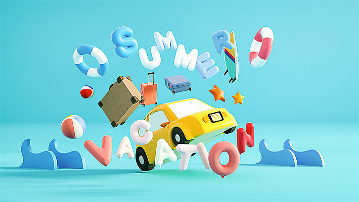 PSD 편집 편집이미지 영어 파도 자동차 타이포그라피 사람없음 여름 파란색 여름휴가 바캉스 3D 귀여움 캐리어 여행가방 서핑보드 비치볼 입체 디지털합성 오브젝트 튜브 폴리곤 편집소스 편집3D 문자 계절 육상교통 바다 컬러 컨셉 가방 공 휴가 바캉스용품 보드_스포츠 파일형식 여름_계절
