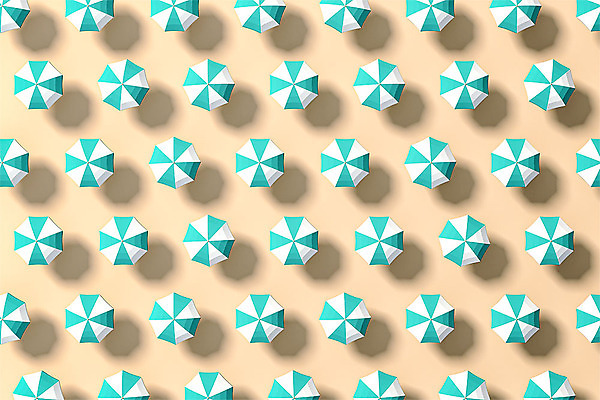 PSD 편집 편집이미지 패턴 사람없음 여름 여름휴가 바캉스 3D 귀여움 여러개 파라솔 입체 디지털합성 오브젝트 베이지색 폴리곤 편집소스 편집3D 계절 컬러 다수 컨셉 무늬 휴가 파일형식 여름_계절