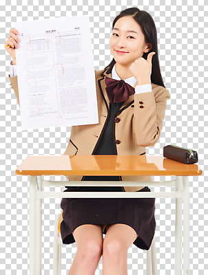 편집이미지 응시 여학생 여자 교육 교복 교실 청소년 여고생 고등학생 한명 미소 들기 누끼 사람 앉기 상반신 앞모습 10대 수능 한국인 엄지손가락 최고 책상 시험지 필통 PNG 편집소스 고등교육 1 학생 시선 옷 뷰포인트 가구 손가락 학교 모션 학용품 표정 동양인 시험 파일형식