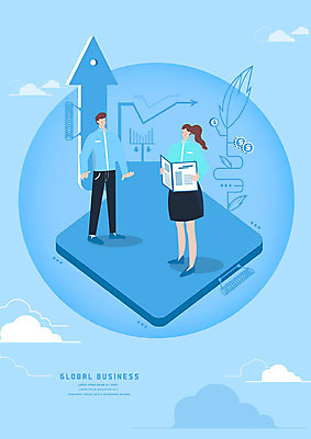 전신 PSD 여자 남자 화살표 돈 일러스트 비즈니스 그래프 서기 들기 사람 성인 두명 금융 경제 파란색 달러 글로벌비즈니스 직장인 비즈니스맨 비즈니스우먼 신문 스마트 은행 상승 알고리즘 국내일러스트 직업 컬러 컨셉 모션 간행물 글로벌 뉴스 재산 파일형식