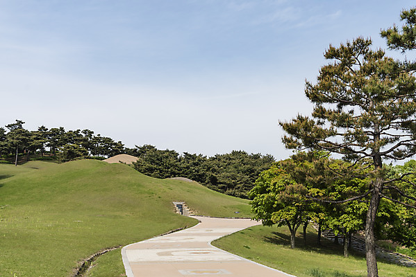 포토 JPG 주간 나무 한국전통 여행 유적지 하늘 풍경 사람없음 야외 관광지 봄 세계문화유산 문화재 역사 한국사 국내여행 사적지 무령왕릉 백제역사유적지구 송산리고분군 국내포토 자연요소 식물 전통 계절 고건축 한국 공주_충청남도 왕릉 파일형식