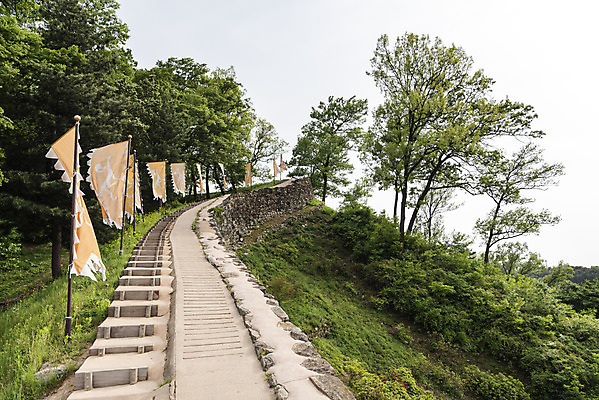 포토 JPG 주간 나무 한국전통 길 여행 유적지 하늘 풍경 사람없음 야외 관광지 봄 세계문화유산 문화재 깃발 역사 한국사 국내여행 사적지 백제역사유적지구 공산성 국내포토 자연요소 식물 전통 계절 고건축 한국 공주_충청남도 파일형식