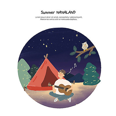 PSD 남자 여행 연주 일러스트 노래 방학 휴식 산 여름방학 한명 사람 앉기 성인 취미 여름 여름휴가 바캉스 야외활동 캠핑 기타 숲 즐거움 힐링 부엉이 성인남자한명만 나나랜드 국내일러스트 1 계절 감정 음악 컨셉 모션 조류 현악기 레저 휴가 신조어 남자한명만 성인남자만 파일형식 여름_계절