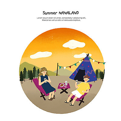 PSD 커플 여자 남자 음료 여행 일러스트 방학 휴식 산 여름방학 텐트 들기 사람 앉기 성인 취미 두명 여름 여름휴가 바캉스 야외활동 노을 주황색 식사 일몰 캠핑 저녁 숲 즐거움 힐링 천막 성인만 나나랜드 국내일러스트 자연요소 계절 감정 컬러 컨셉 관계 모션 레저 휴가 캠핑도구 야간 신조어 파일형식 여름_계절