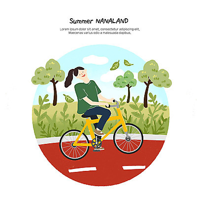 PSD 공원 여자 여행 일러스트 방학 휴식 여름방학 한명 웃음 사람 성인 취미 여름 여름휴가 바캉스 운동 야외활동 자전거 숲 즐거움 힐링 성인여자한명만 나나랜드 국내일러스트 1 계절 공공시설 감정 컨셉 휴가 표정 건강 바이크 신조어 여자한명만 성인여자만 파일형식 여름_계절