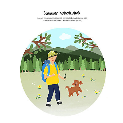 PSD 남자 여행 일러스트 방학 휴식 산 여름방학 한명 사람 성인 취미 여름 여름휴가 바캉스 야외활동 걷기 산책 등산 트래킹 캠핑 개 강아지 숲 즐거움 힐링 백팩 반려 백패커 성인남자한명만 나나랜드 국내일러스트 펫캉스 1 계절 감정 컨셉 가방 포유류 모션 레저 휴가 반려동물 신조어 남자한명만 성인남자만 파일형식 여름_계절