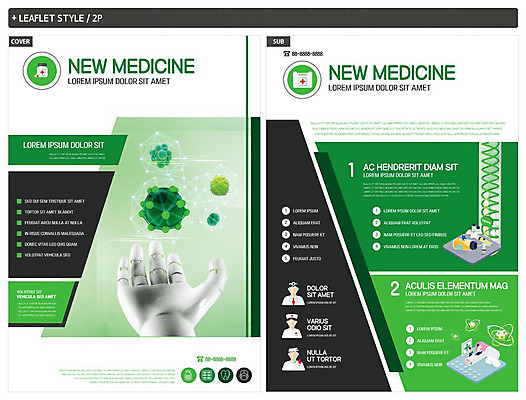 템플릿 ZIP 리플렛 의학 건강 사람없음 초록색 DNA 생명공학 전단템플릿 전단 로봇팔 바이오 인디자인 INDD 이미지템플릿 컬러 로봇 홍보물 파일형식