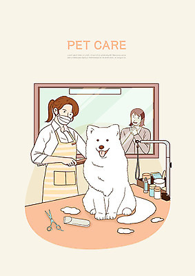 PSD 동물 한마리 여자 행복 반려견 일러스트 창문 가족 가위 사랑 사람 두명 반려동물 미용용품 기다림 개 강아지 미용실 미용사 이발 주인 반려 보살핌 애견미용 애견미용사 펫케어 펫팸족 국내일러스트 직업 1 감정 포유류 관계 모션 문구용품 관리 뷰티 뷰티샵 오브젝트 신조어 파일형식