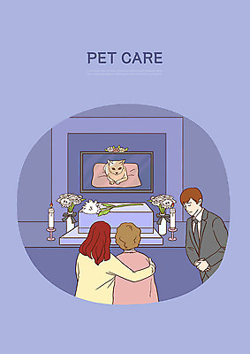 PSD 동물 여자 남자 꽃 액자 일러스트 초 가족 국화 사랑 사람 세명 반려동물 꽃병 고양이 슬픔 죽음 관 애도 반려 보살핌 장례식 추모 펫케어 반려묘 펫팸족 국내일러스트 식물 감정 포유류 관계 관리 신조어 파일형식