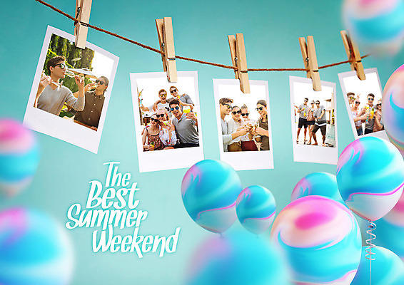 PSD 서양인 외국인 편집이미지 여자 남자 분홍색 집게 사람 여러명 20대 성인 여름 파란색 친구 여름휴가 바캉스 파티 우정 추억 즐거움 폴라로이드사진 풍선 이미지편집 계절 감정 컬러 다수 컨셉 관계 휴가 인종 이벤트 청년 폴라로이드 파일형식 여름_계절