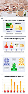 지폐 돈 일러스트 그래프 사람없음 금융 동전 인포그래픽 미니어처 돼지저금통 금융의날 국내일러스트 AI파일 경제 모형 저금통 재산 파일형식 벡터 법정기념일