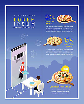 PSD 템플릿 표지디자인 북디자인 출판디자인 여자 남자 내지 리플렛 2단접지 북커버 피자 이벤트 팜플렛 파란색 스마트폰 배달원 바코드 야식 주문 편리함 배달음식 이미지템플릿 직업 음식 컬러 컨셉 패스트푸드 서양음식 사람 핸드폰 스마트기기 배달 파일형식