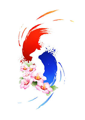 PSD 일러스트 캘리그라피 붓터치 한국 사람없음 평화 사회이슈 태극 번짐 화합 무궁화 한반도 남한 북한 통일 국내일러스트 문양 꽃 아시아 컨셉 파일형식 효과