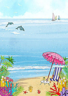 PSD 나무 바다 백그라운드 요트 의자 일러스트 프레임 해변 사람없음 여름 파란색 파라솔 시원함 즐거움 돌고래 프레임일러스트 국내일러스트 식물 계절 감정 컬러 가구 배_교통 포유류 수중동물 파일형식