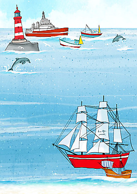 PSD 바다 백그라운드 일러스트 프레임 등대 사람없음 여름 파란색 시원함 즐거움 돌고래 프레임일러스트 선박 국내일러스트 계절 감정 컬러 수상교통 포유류 수중동물 파일형식