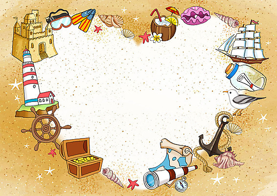 PSD 모래 바다 백그라운드 일러스트 프레임 바캉스용품 사람없음 여름 모래사장 갈색 망원경 시원함 오리발 즐거움 모래성 닻 모래놀이 보물함 프레임일러스트 선박 국내일러스트 계절 감정 컬러 수상교통 놀이 오브젝트 파일형식