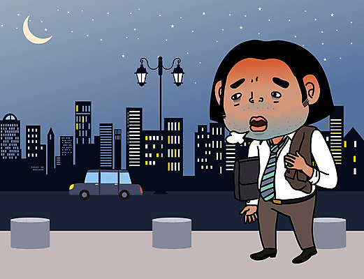 남자 일러스트 피곤 한명 성인 비즈니스라이프 비즈니스맨 한숨 야간 퇴근 야근 퇴근길 성인남자한명만 국내일러스트 AI파일 자연요소 1 라이프스타일 컨셉 비즈니스 사람 업무 직장인 출퇴근 남자한명만 성인남자만 파일형식 벡터