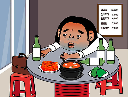 남자 일러스트 스트레스 한명 사람 성인 비즈니스라이프 업무 직장인 비즈니스맨 술집 만취 과음 성인남자한명만 국내일러스트 AI파일 직업 1 라이프스타일 비즈니스 작업 술취함 남자한명만 성인남자만 파일형식 벡터