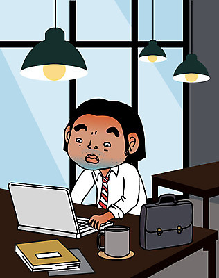 남자 일러스트 한명 사람 성인 비즈니스라이프 노트북 카페 업무 직장인 비즈니스맨 바쁨 외근 성인남자한명만 국내일러스트 AI파일 직업 1 라이프스타일 비즈니스 전자제품 상점 작업 남자한명만 성인남자만 파일형식 벡터