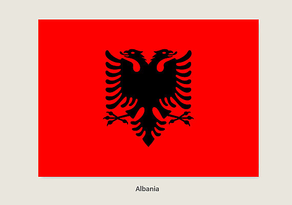 나라 일러스트 사람없음 세계 국기 알바니아 알바니아국기 국내일러스트 AI파일 파일형식 벡터 남유럽