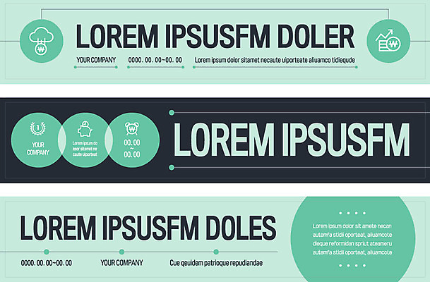 템플릿 배너 배너템플릿 가로배너 사람없음 초록색 현수막 원형 배너세트 AI파일 도형 컬러 가로 세트 파일형식 벡터