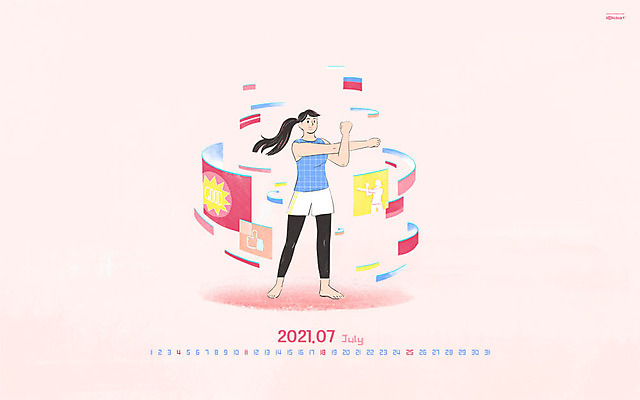 JPG 월페이퍼 바탕화면 7월 날짜 파일형식