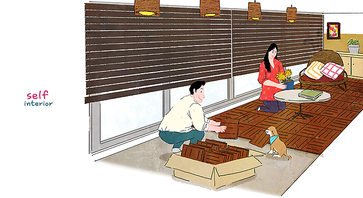 전신 PSD 한마리 여자 남자 화분 반려견 액자 의자 일러스트 창문 신혼부부 전등 들기 성인 두명 상자 발코니 블라인드 강아지 무릎꿇기 타일 원형탁자 타일바닥 성인만 셀프인테리어 자급자족라이프 국내일러스트 1 라이프스타일 부부 가구 모션 탁자 조명 바닥 사람 반려동물 인테리어 커튼 개 신혼 파일형식