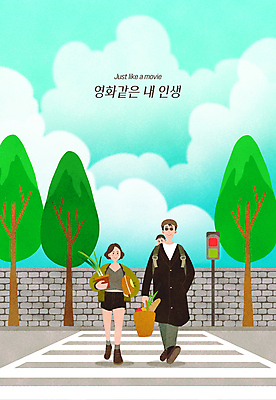 전신 PSD 나무 구름 부부 여자 남자 일러스트 가족 하늘 돌담 들기 성인 세명 장보기 걷기 아기 횡단보도 신호등 장바구니 영화 레옹 패러디 국내일러스트 자연요소 식물 커플 관계 모션 문화예술 사람 담장 쇼핑 바구니 돌_바위 보행로 파일형식